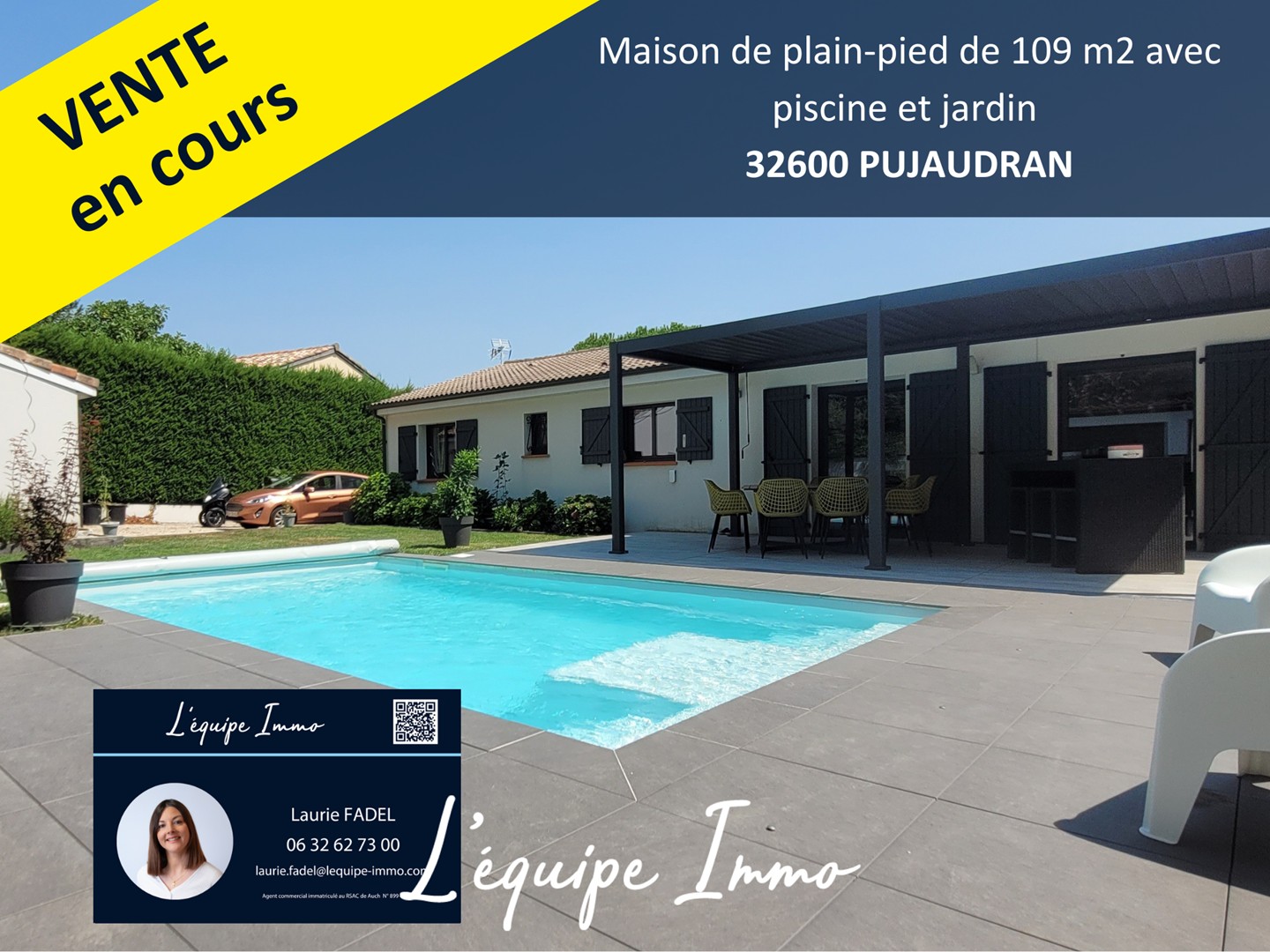 Maison type T5 avec piscine et double garage