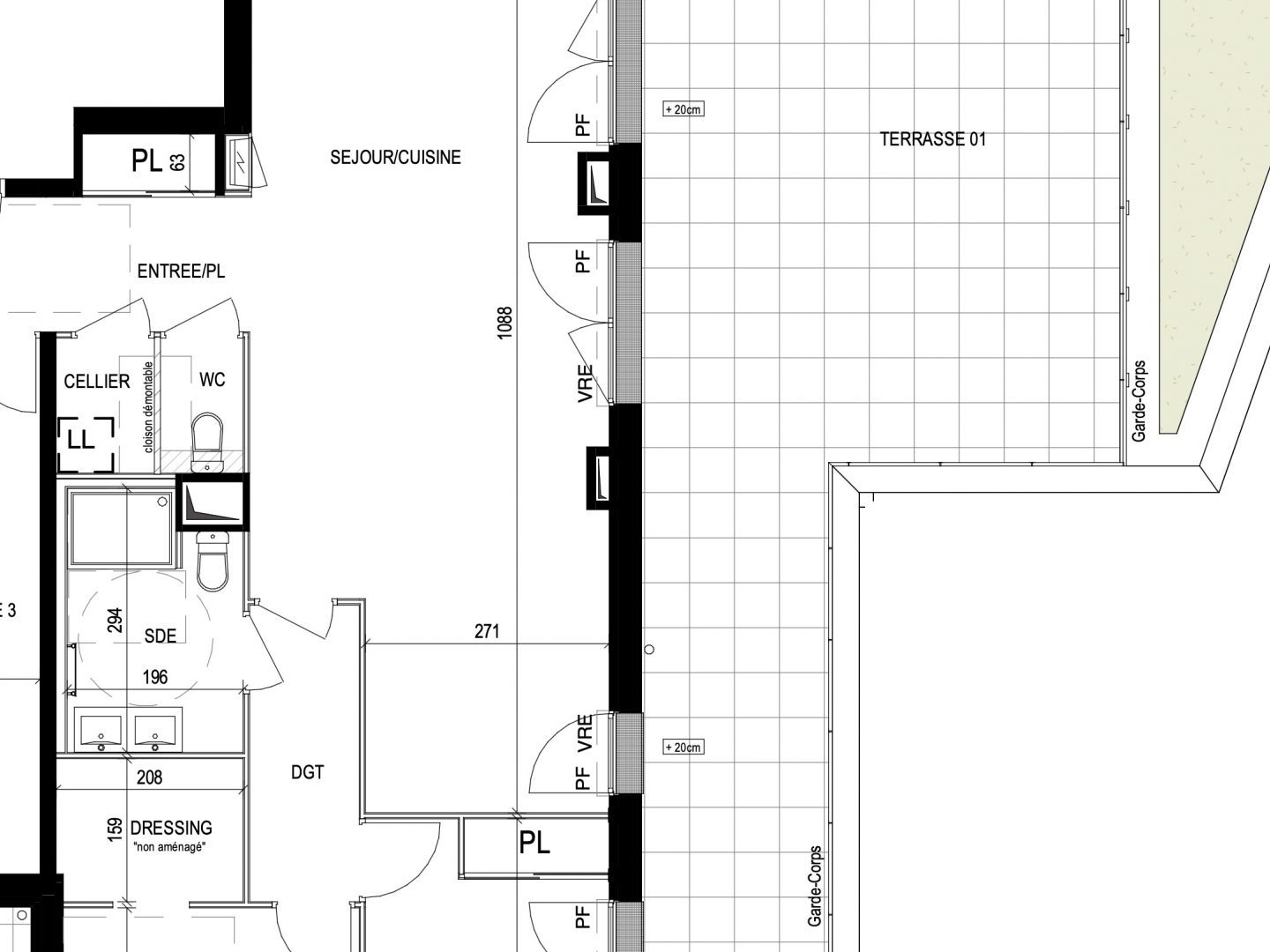 Spacieux T4 dernier étage / terrasse 67m2