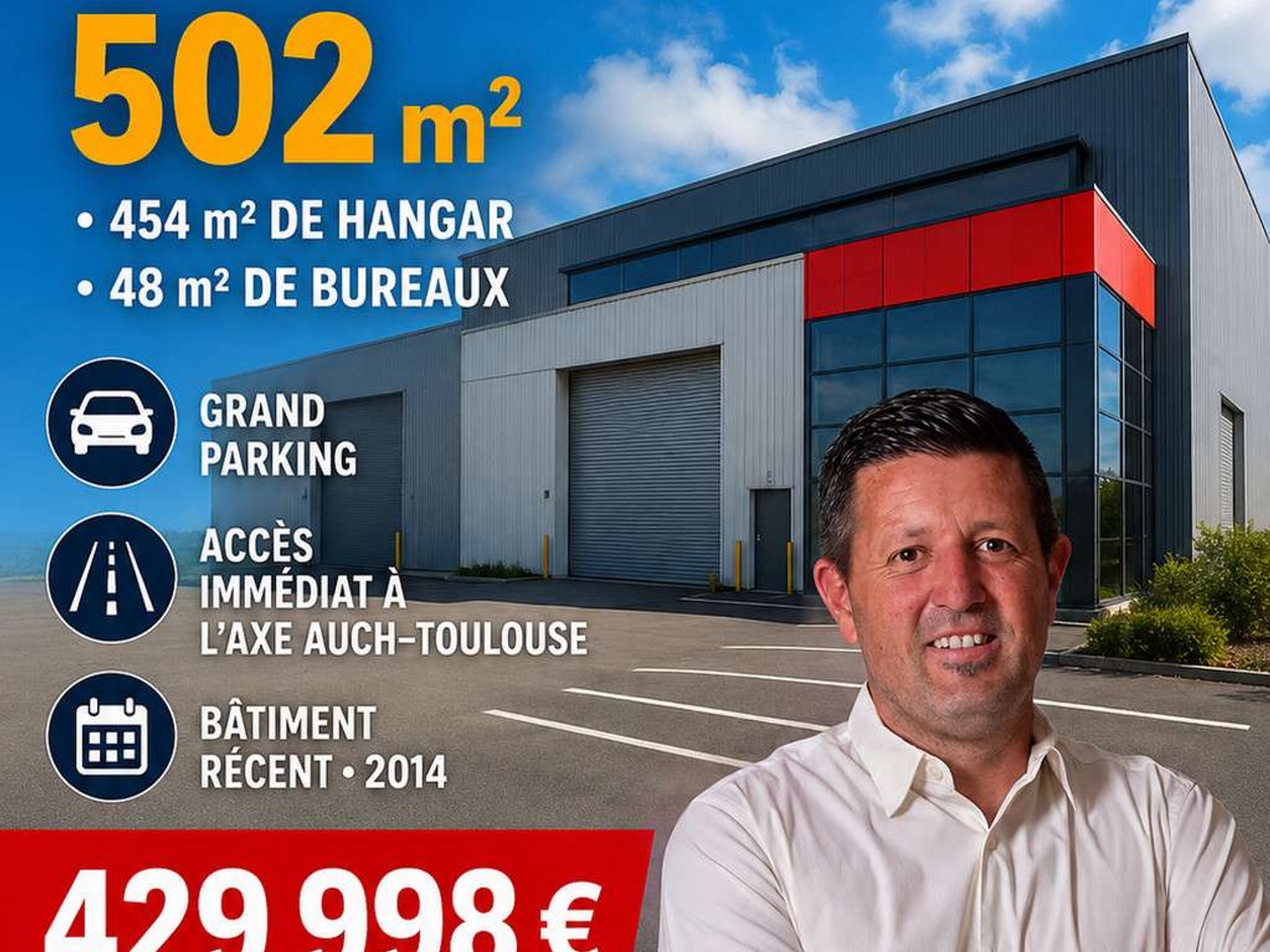Vente local d'activité 502m² grand parking à Auch