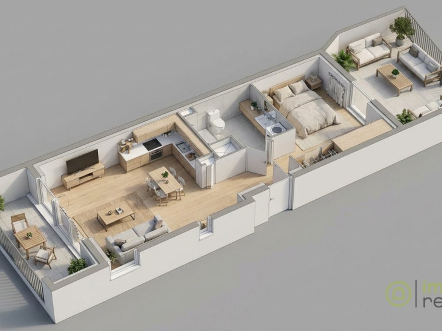 Appartement en frais réduits 2 pièces 41 m²