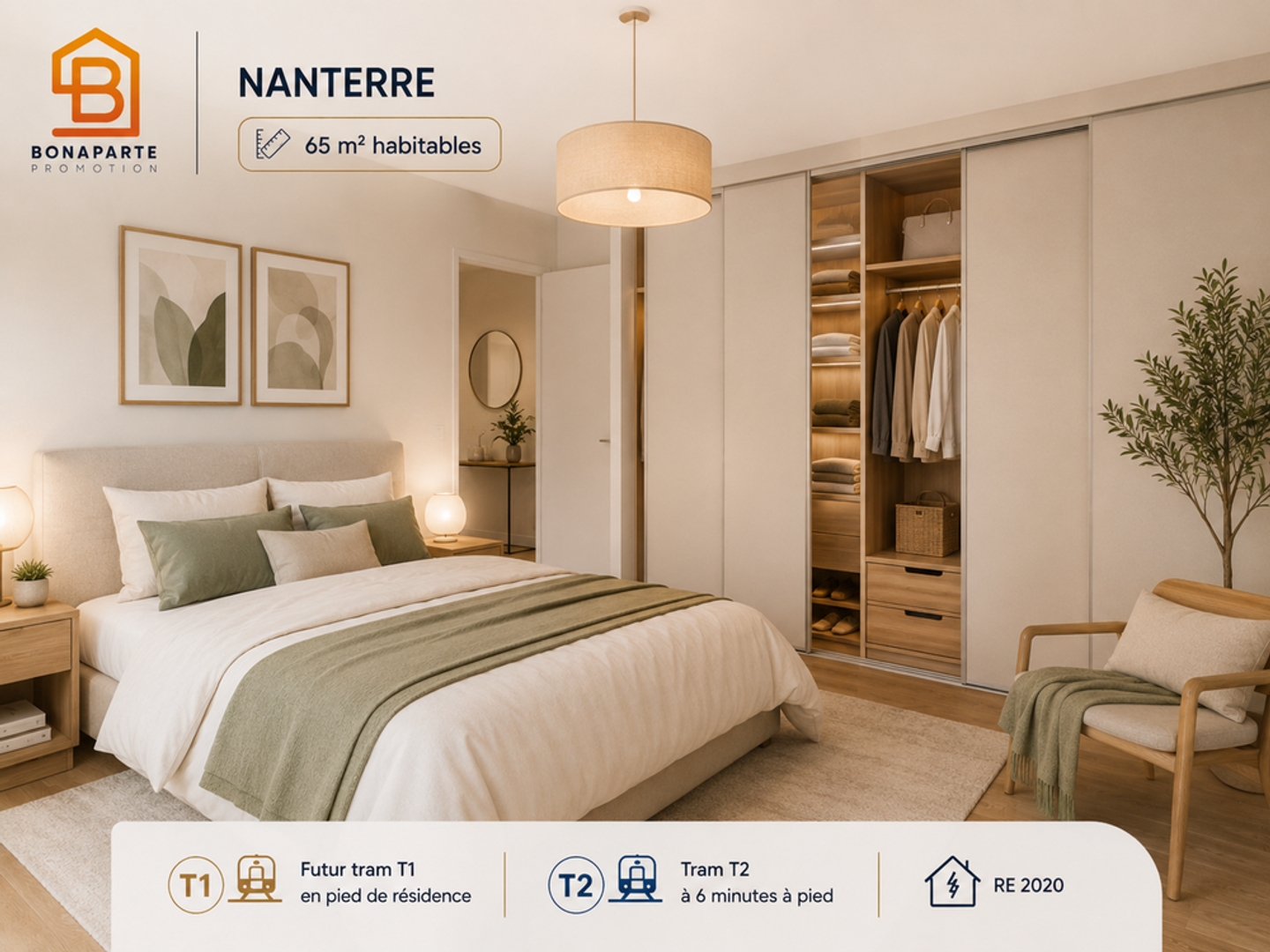 Appartement à vendre - 3 pièces - 65m2 - Nanterre (92000)