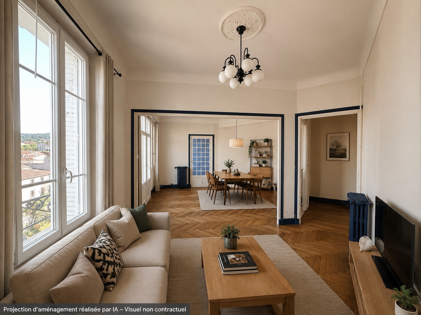 Appartement traversant de 100m² avec vues dégagées