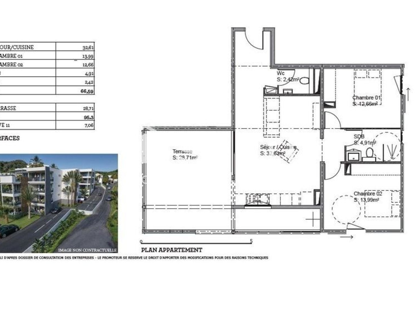 Appartement à vendre - 3 pièces - 66m2 - Le Marin (97290)