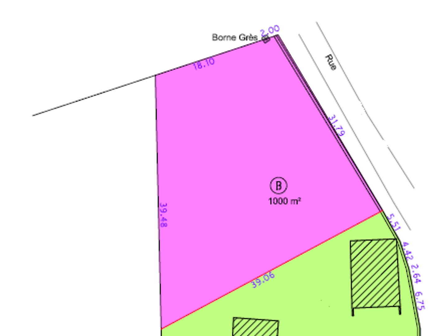 Terrain en individuel 1000 m²