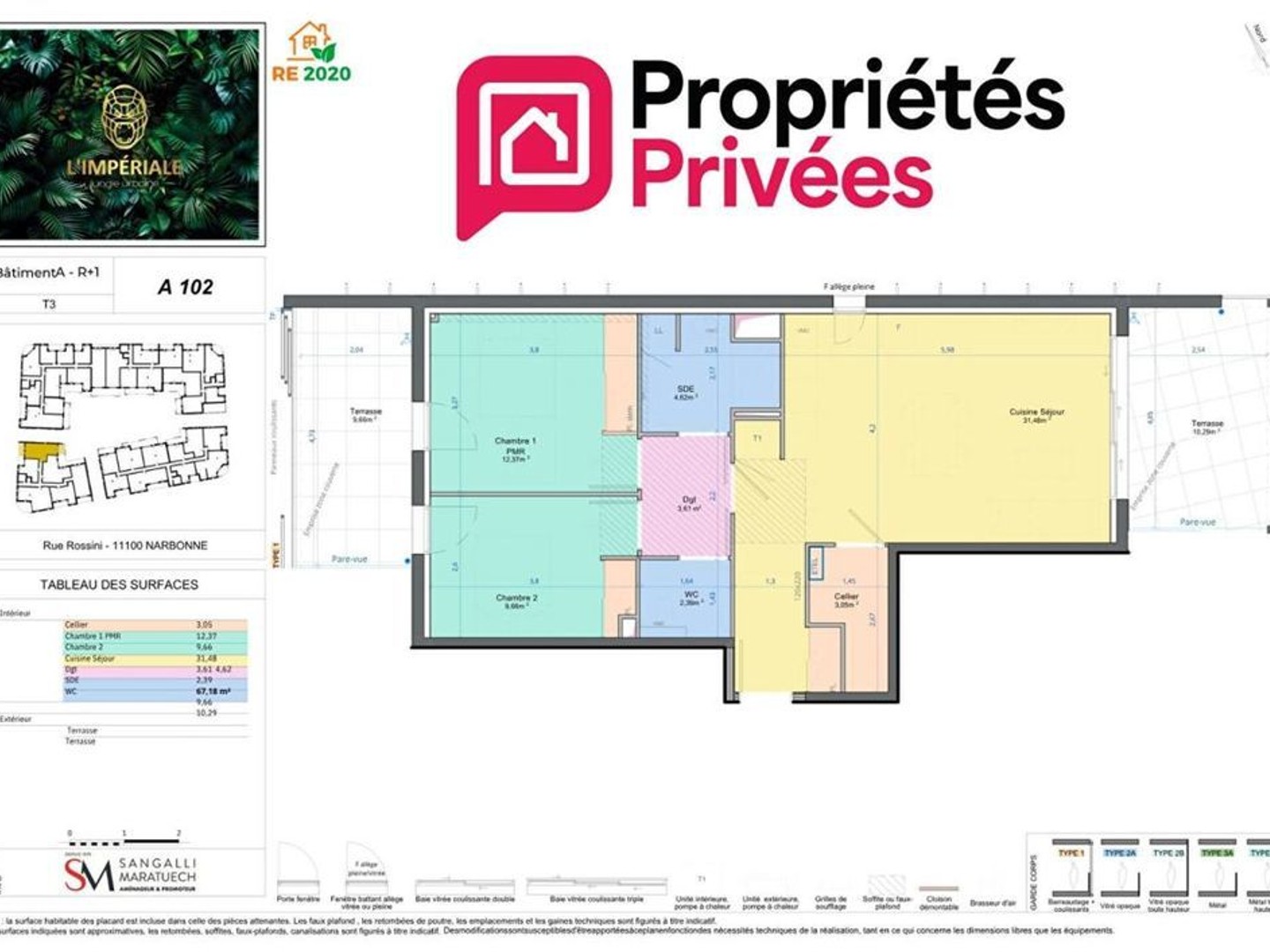 Appartement à vendre - 3 pièces - 67m2 - Narbonne (11100)
