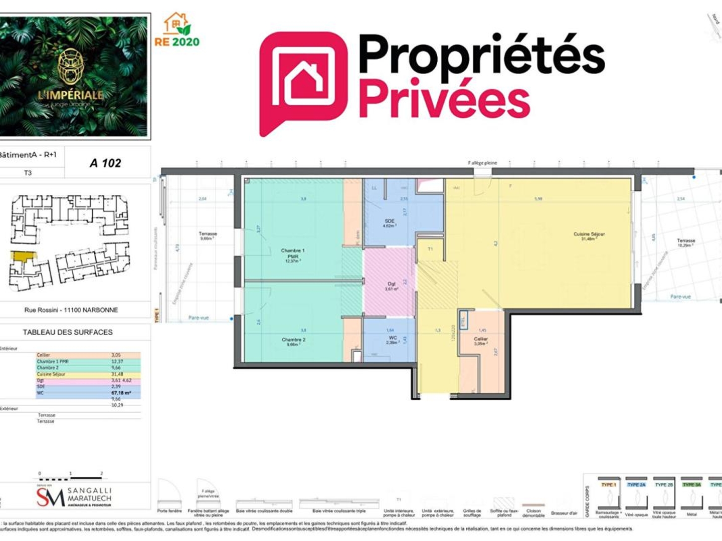Appartement à vendre - 3 pièces - 67m2 - Narbonne (11100)