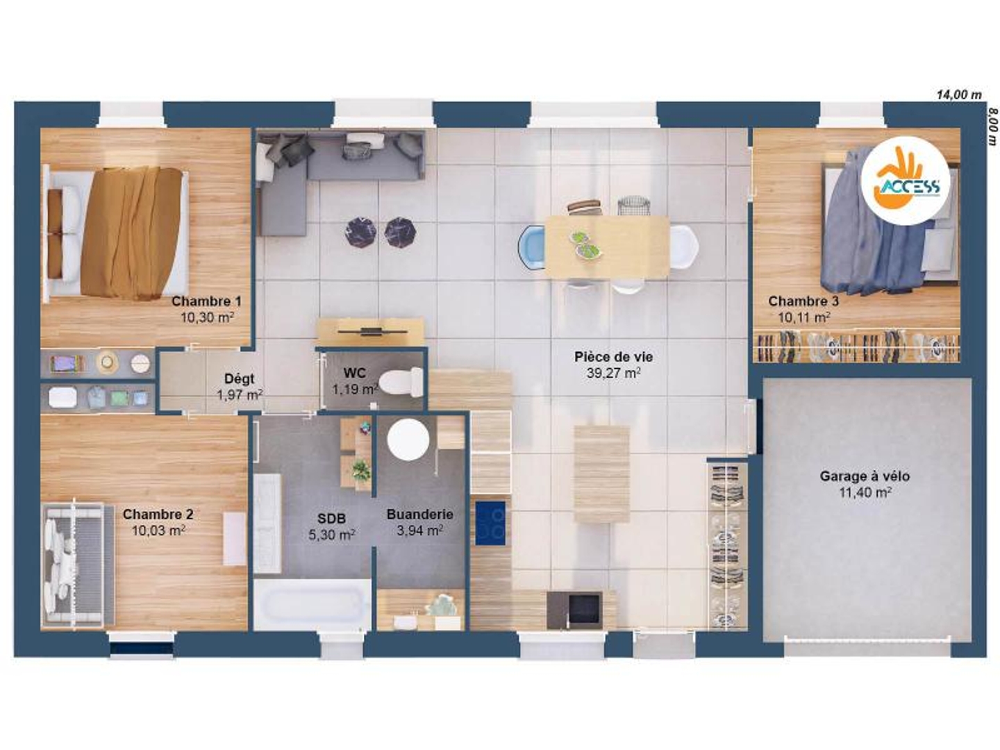 Maison à vendre - 82m2 - Libourne (33500)