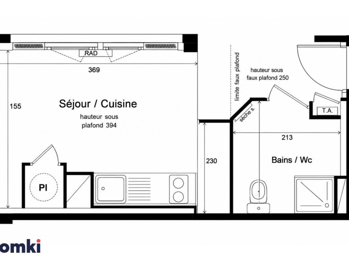 Appartement à vendre - 1 pièce - 20m2 - Lyon 7e (69007)