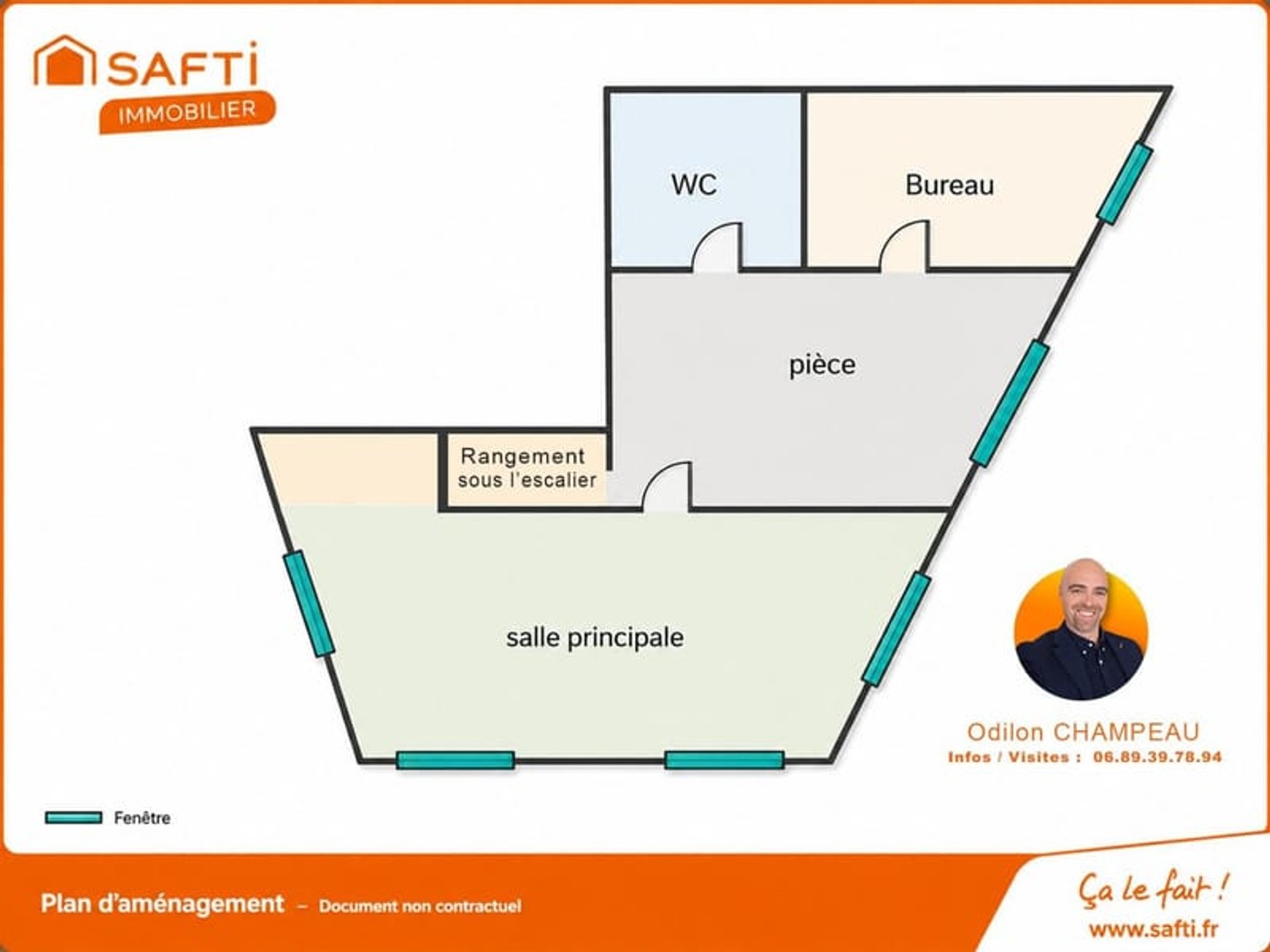 Bureaux 3 pièces 84 m²