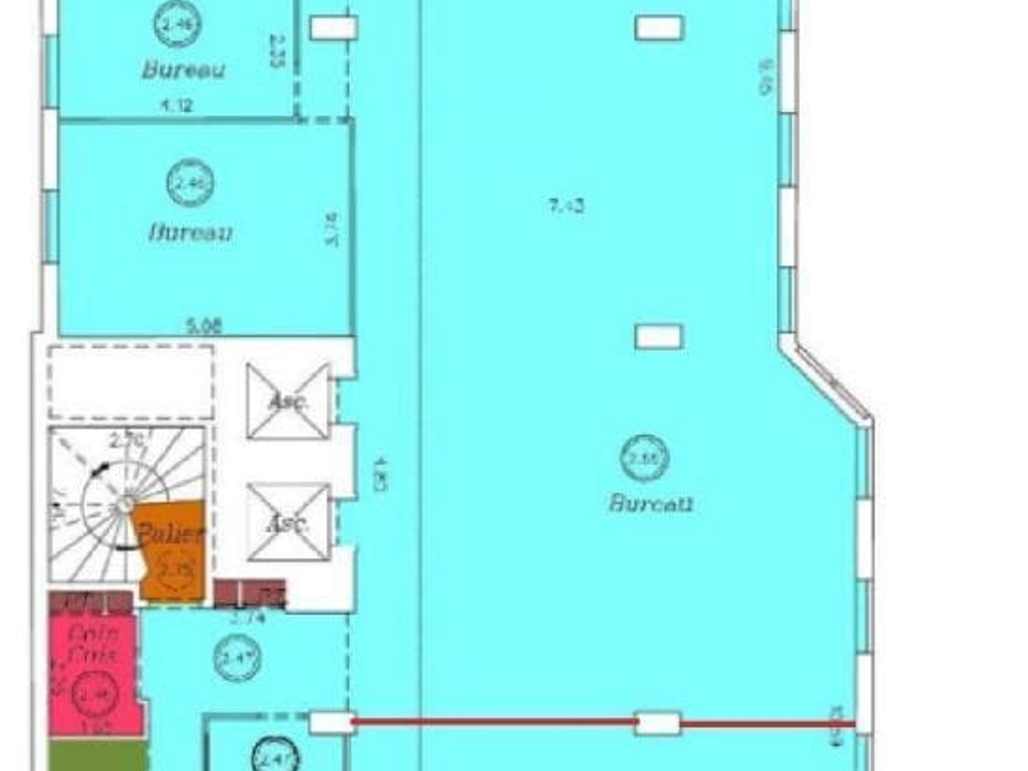 Bureaux de 275 m² à vendre non divisibles à Boulogne-Billancourt, proche métros lignes 9 et 10