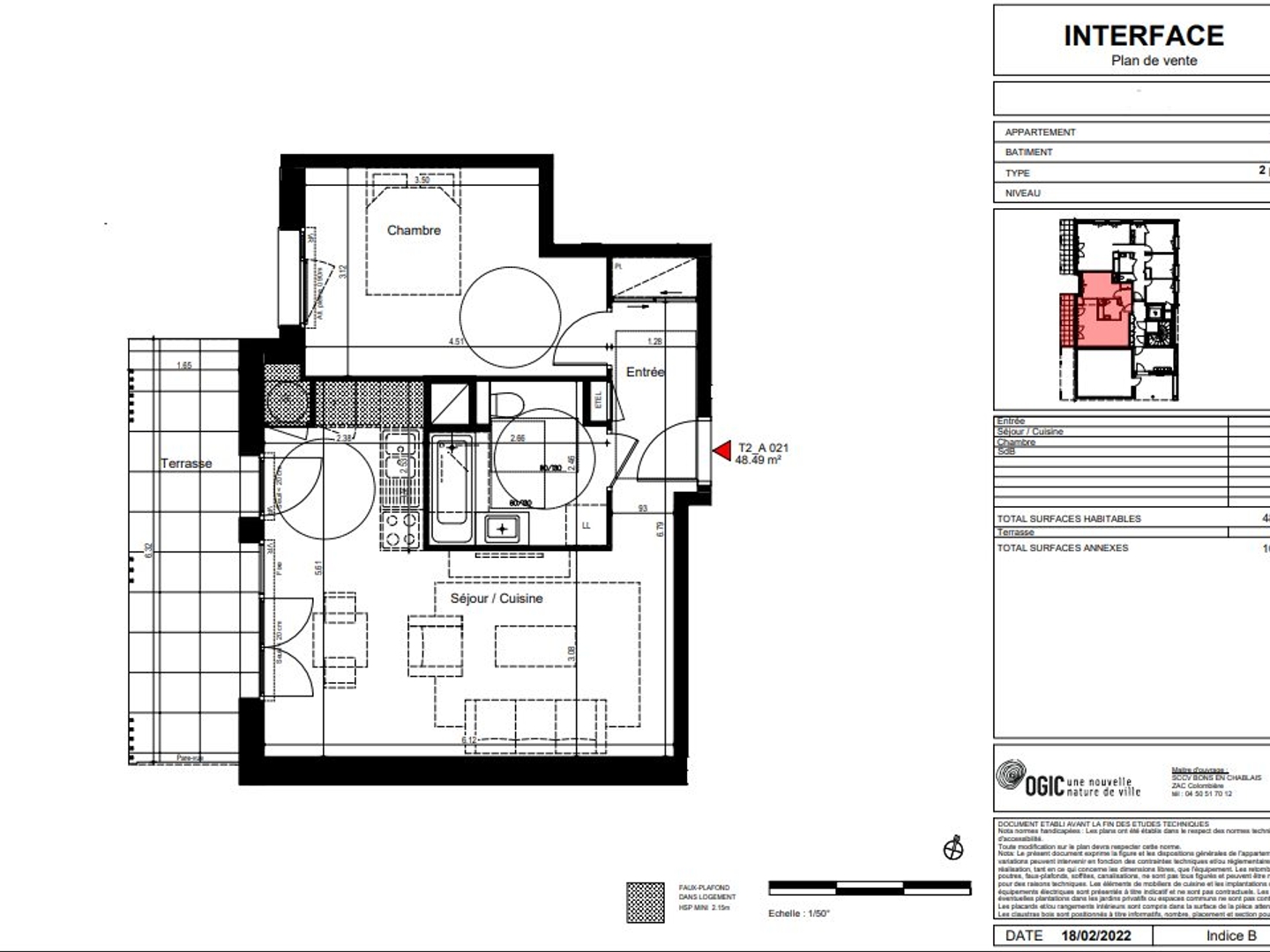 Appartement à vendre - 2 pièces - 48m2 - Bons-En-Chablais (74890)