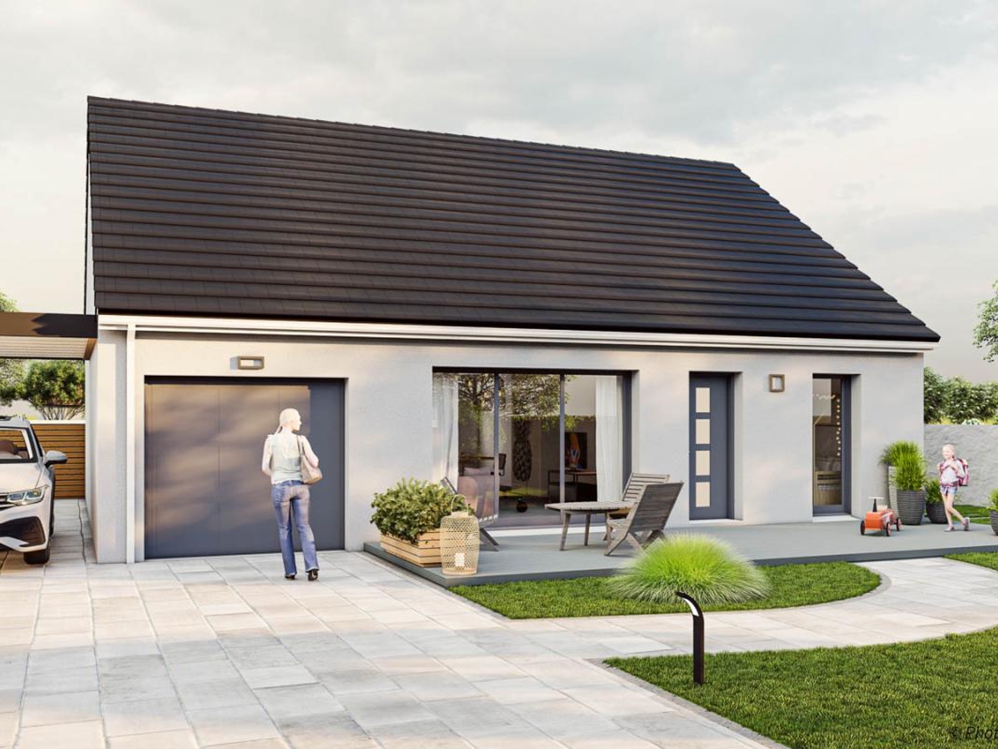 Terrain + maison 91 m²
