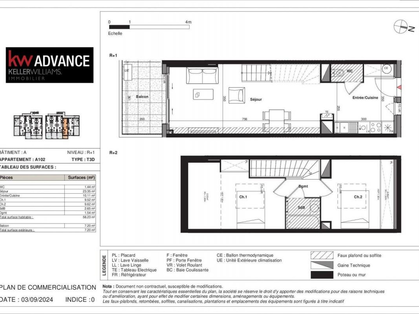 TOULOUSE Lardenne : appartement T3 de 66 m² - RE2020