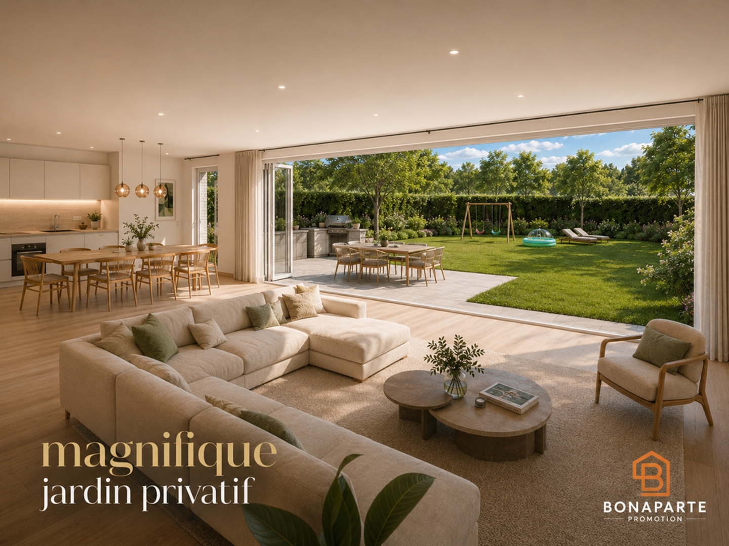 achat appartement neuf 4 chambres en rez de jardin centre ville de Beauchamp
