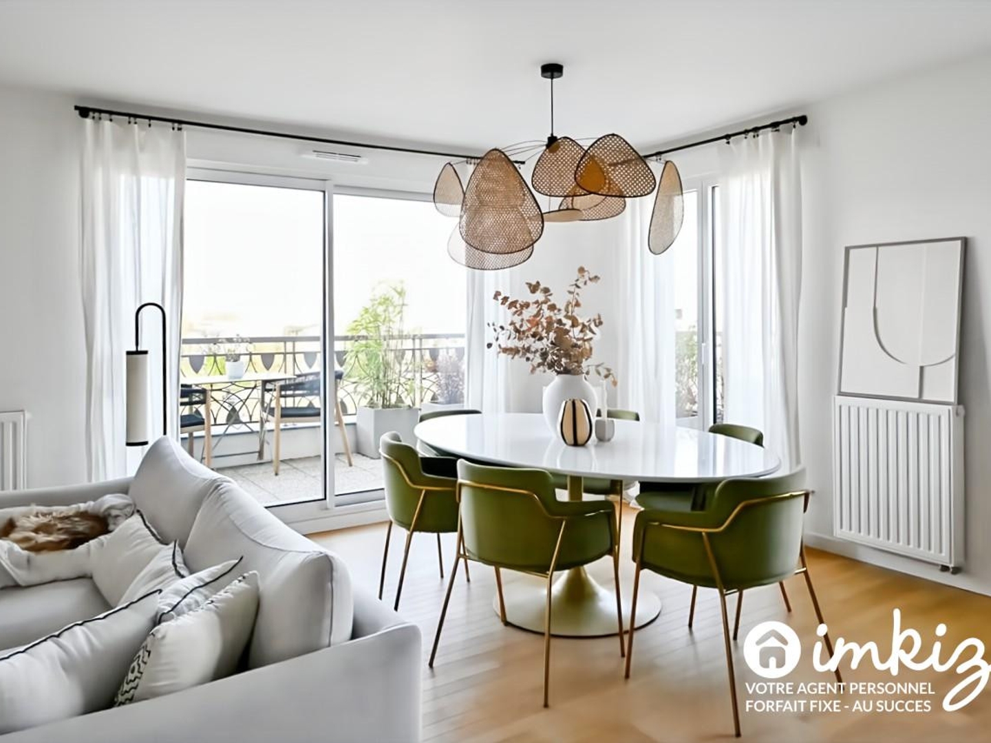 Appartement 3 pièces de 68 m² avec balcon de 15 m²