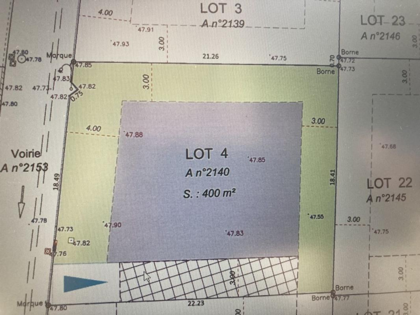 Terrain en individuel 400 m²