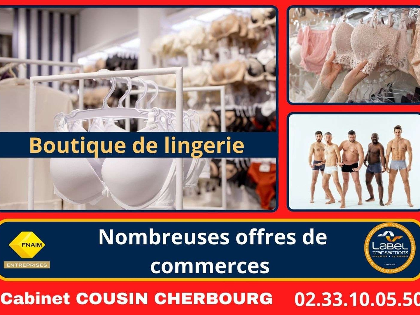 Vente FDC lingerie en centre ville de Cherbourg