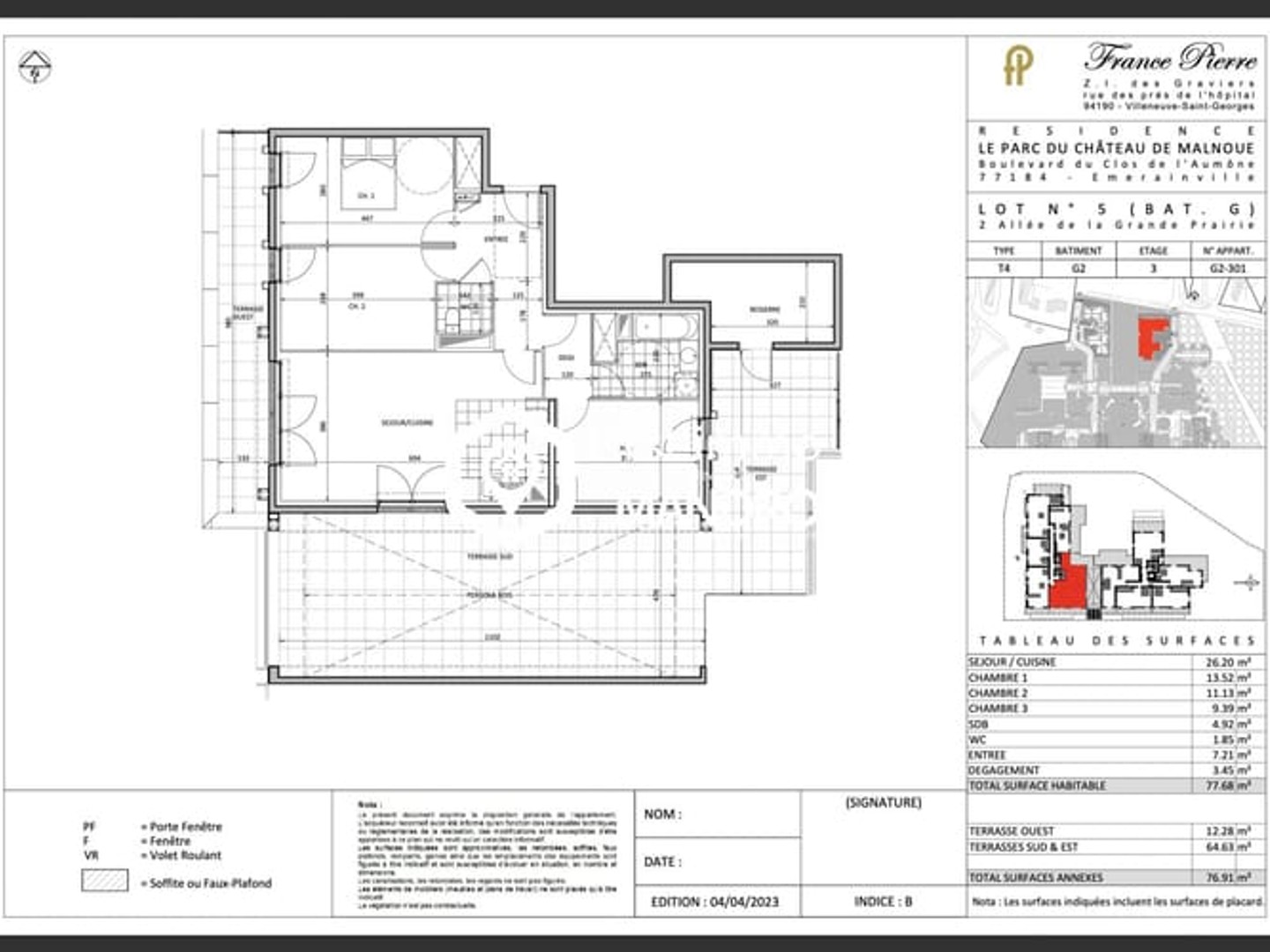 Appartement 4 pièces 77 m²
