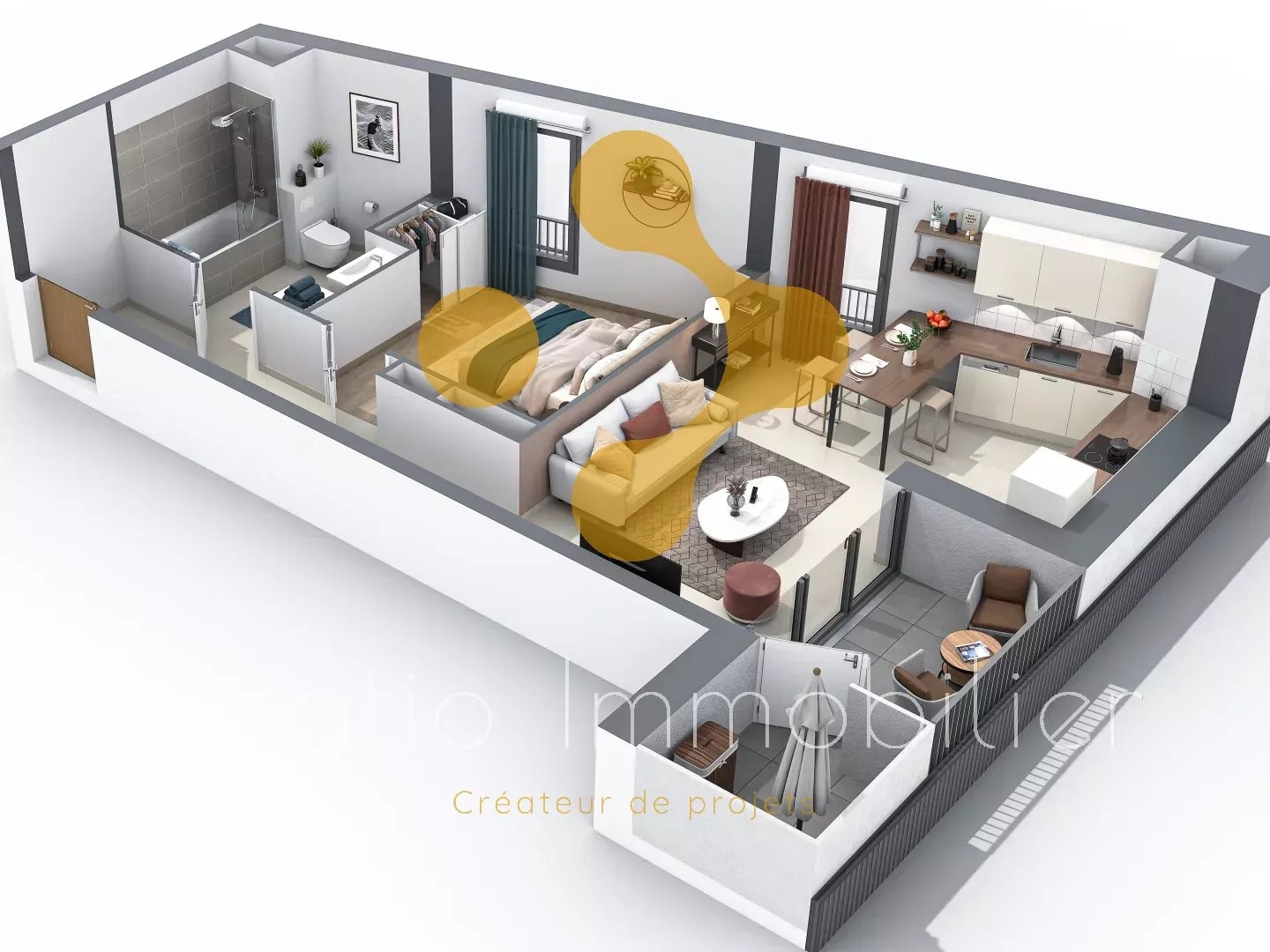 Appartement à vendre - 2 pièces - 46m2 - Annecy (74000)