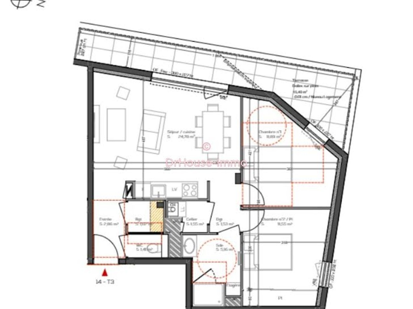 Appartement 3 pièces 62 m²