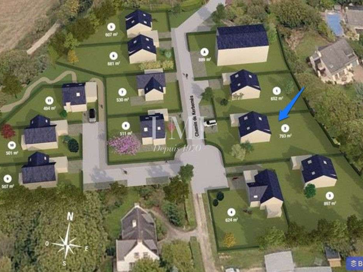 Terrain 800 m²