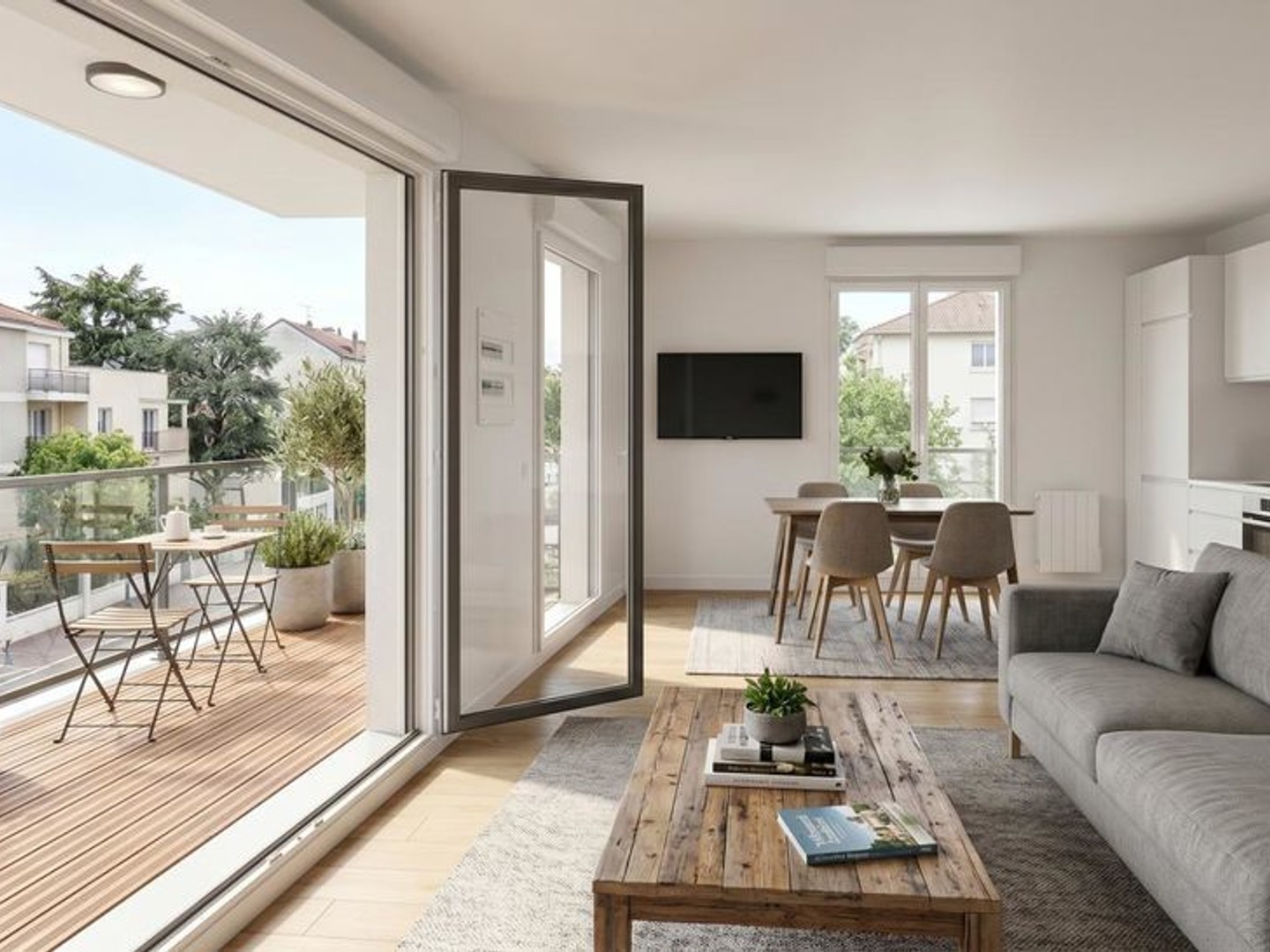 SUPERBE 3 PIÈCES NEUF AVEC TERRASSE 2ÈME ÉTAGE PROCHE LAC