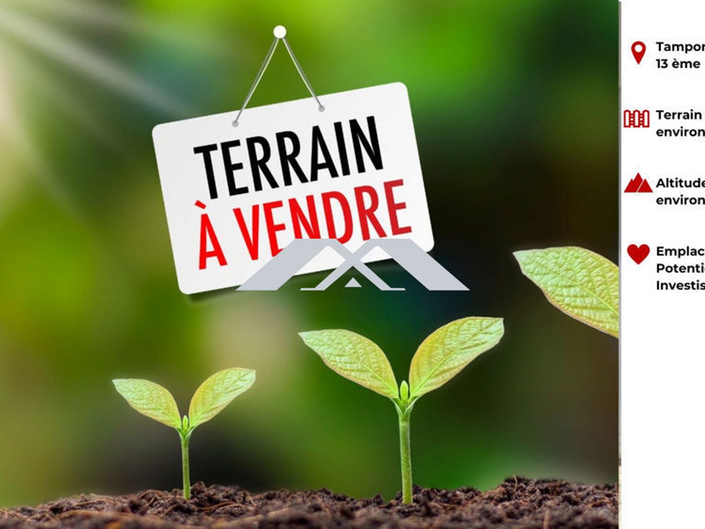 Terrain constructible 778 m² Trois Mares