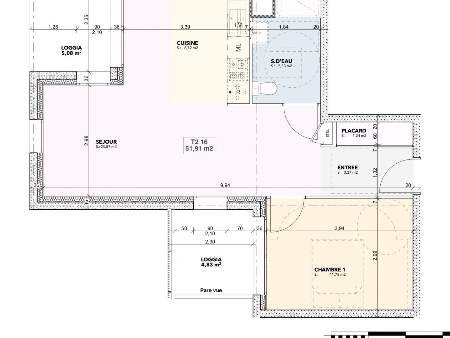 Appartement 2 pièces 51 m²