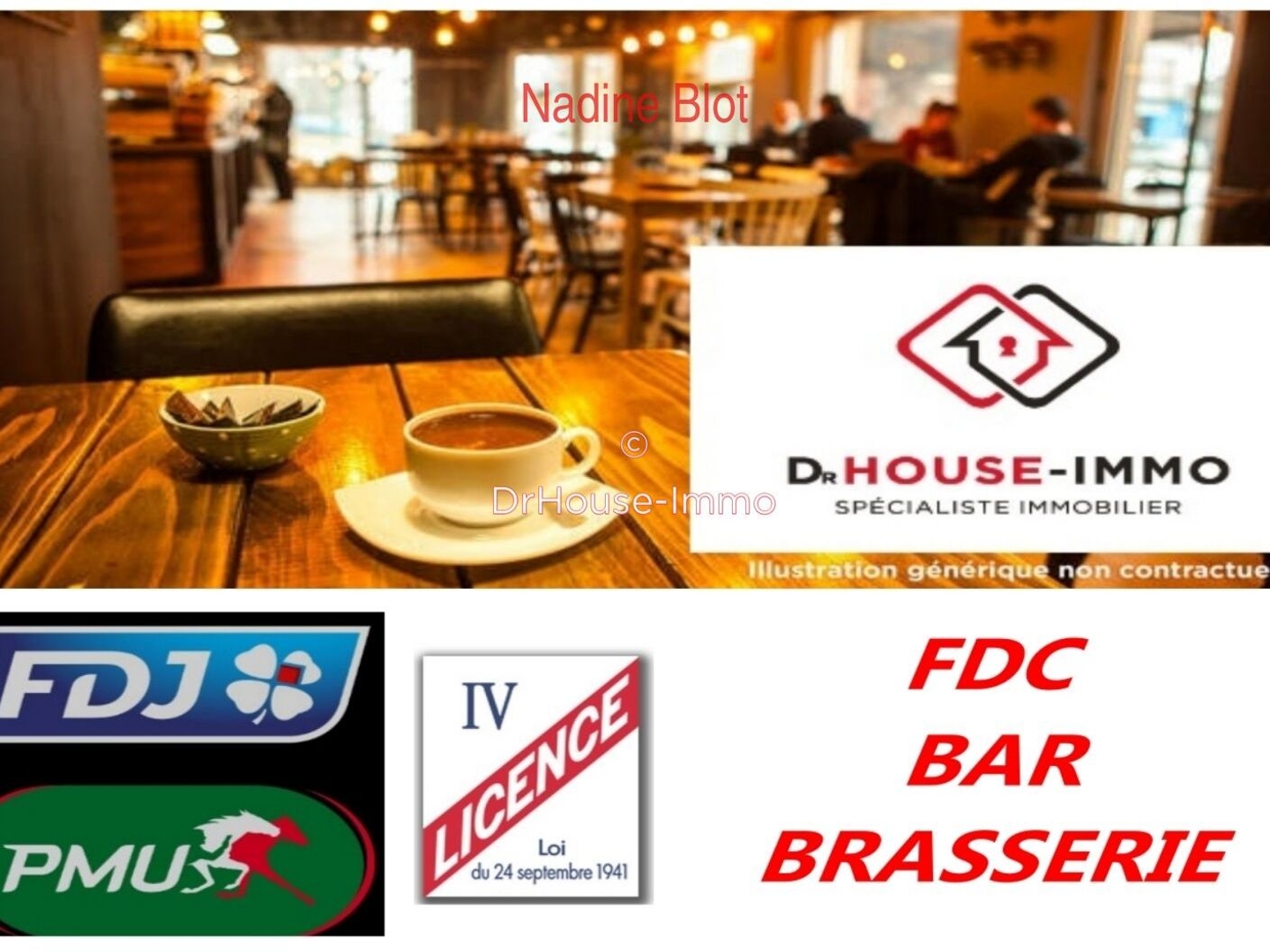 Fonds de Commerce tabac presse FDJ bar restauration avec licence 4 et logement et terrasse.