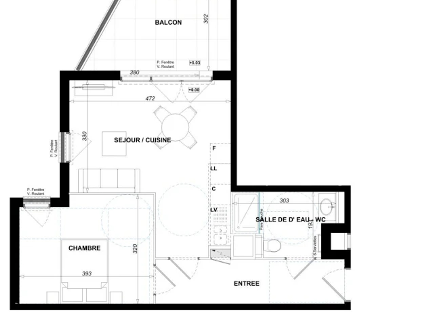 Appartement 2 pièces 44 m²