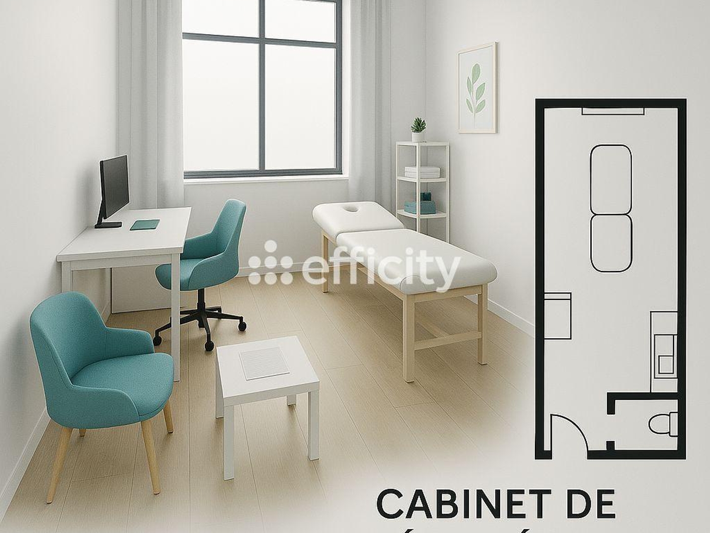 Bureaux 1 pièce 28 m²