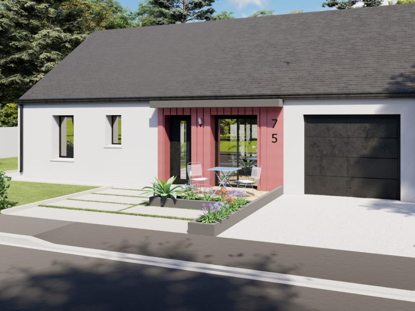 Terrain + maison 75 m²