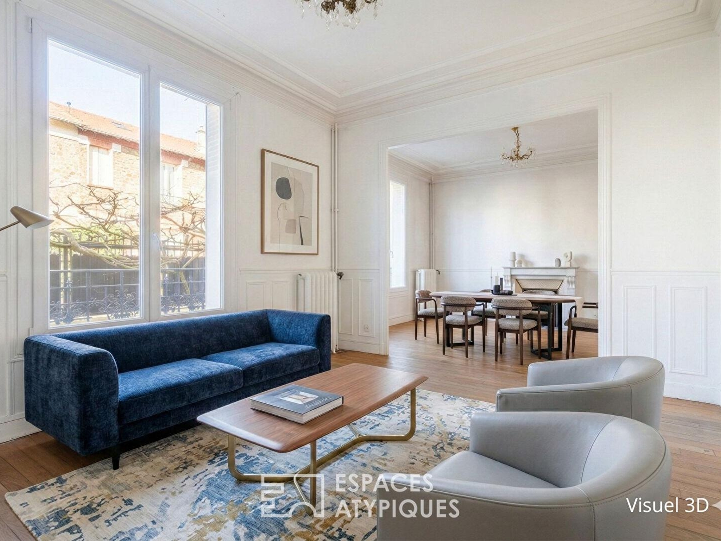 Meulière de caractère avec jardin et terrasse