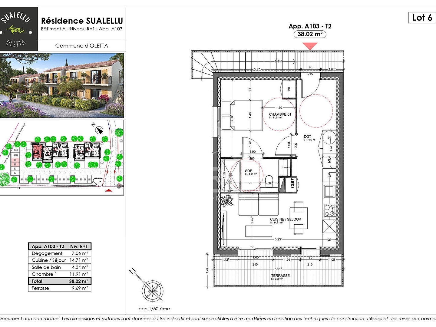 Appartement à vendre - 2 pièces - 38m2 - Oletta (20232)