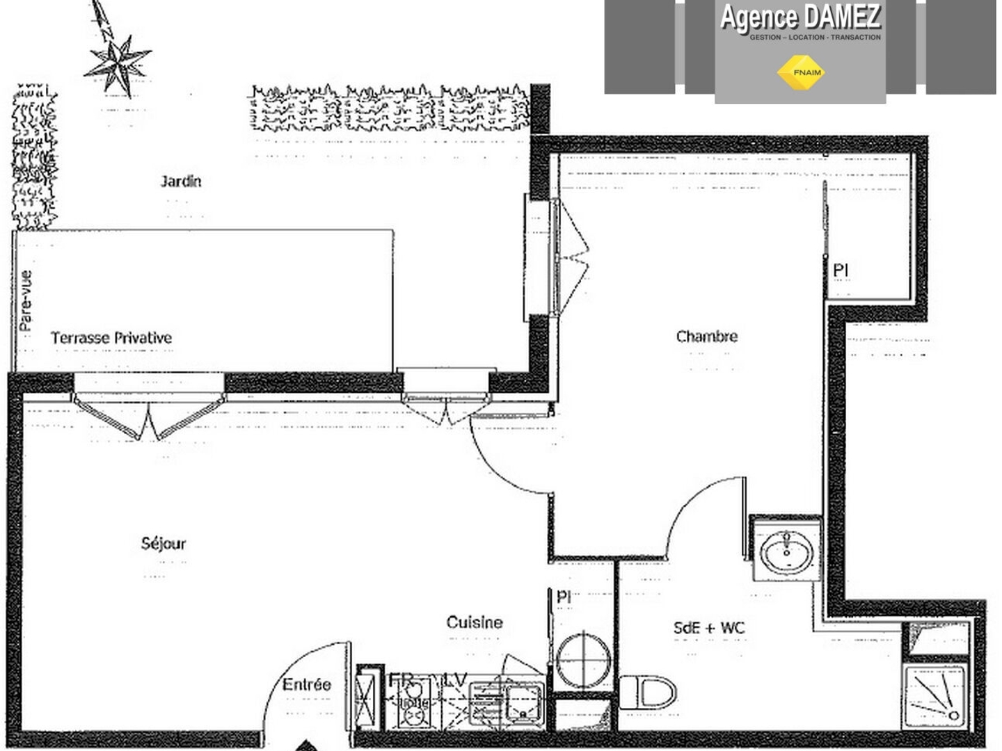 Dourdan - Appartement 2 pièces avec jardin privatif - parking