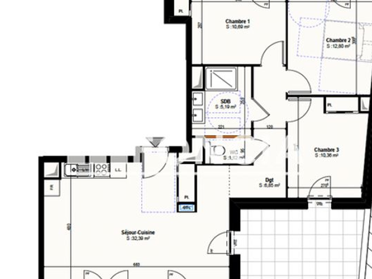 Appartement 4 pièces 80 m²