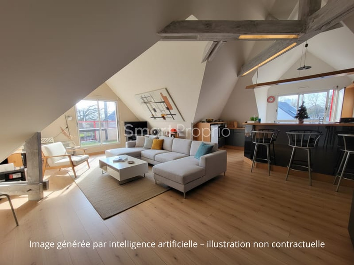 Guérande La Madeleine Appartement 3 pièces avec terrasse, parkings et cave aménagée