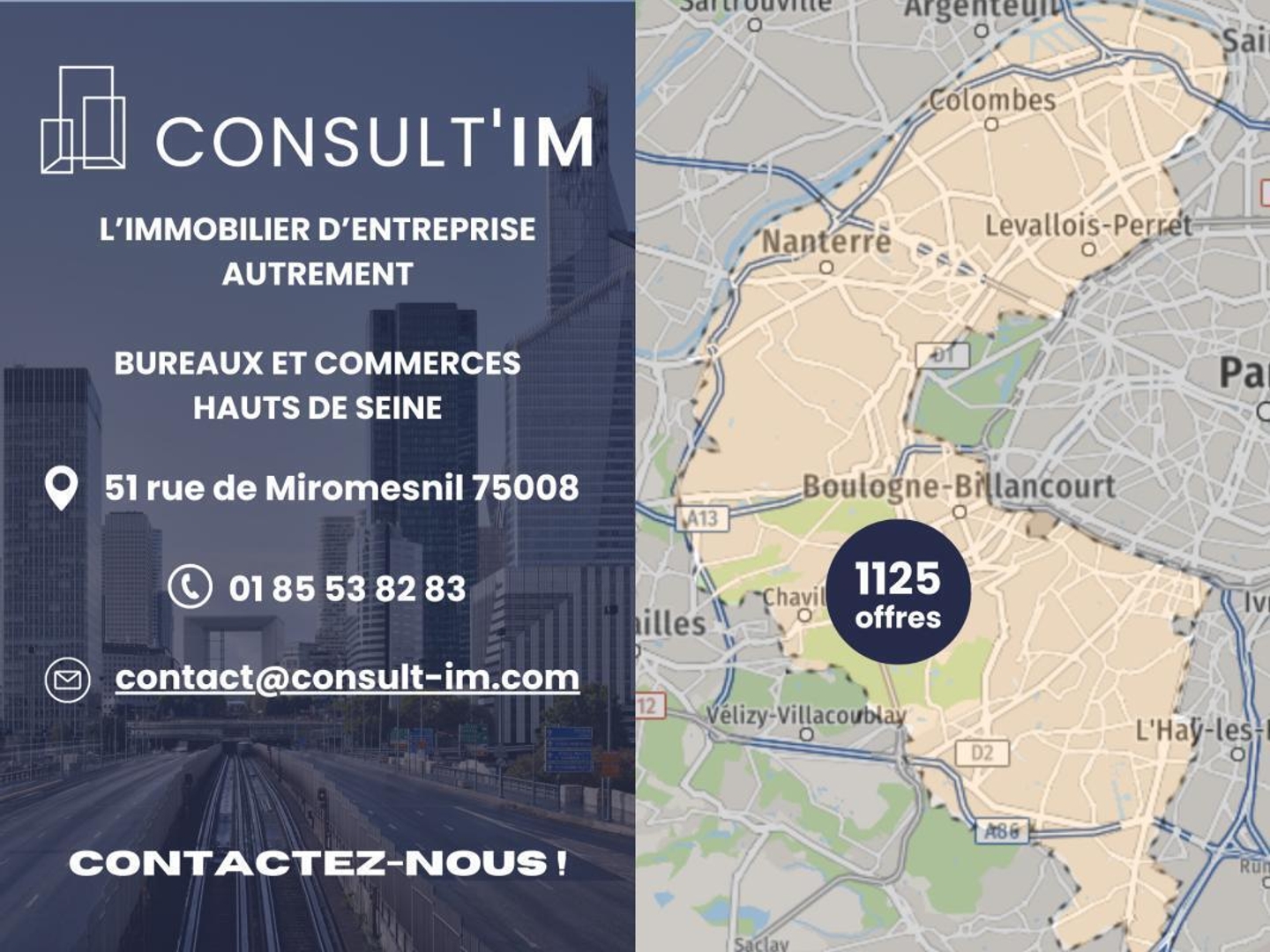 Au pied du Pont de St Cloud, beau plateau lumineux de 438 m² à VENDRE