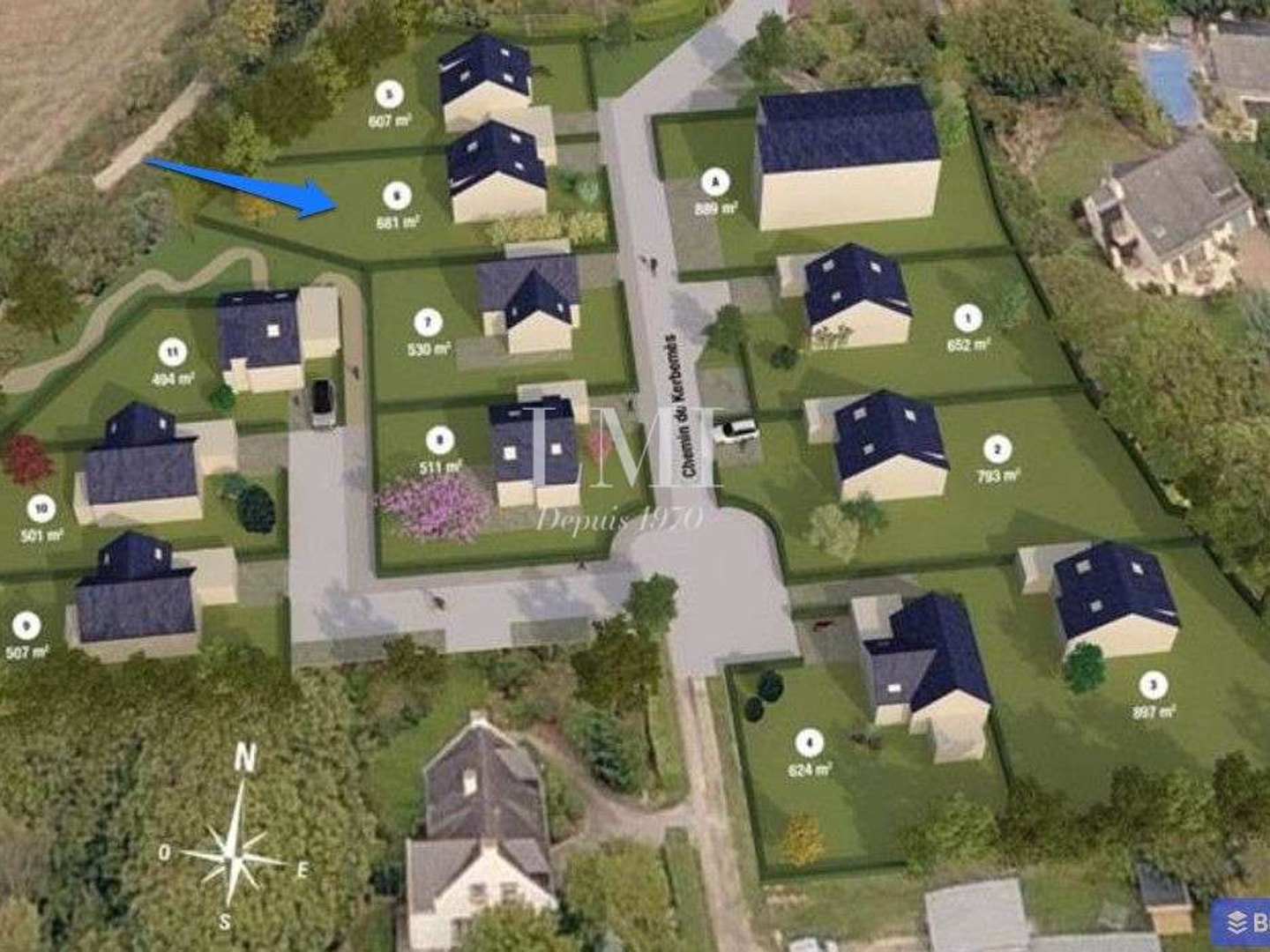 Terrain 650 m²
