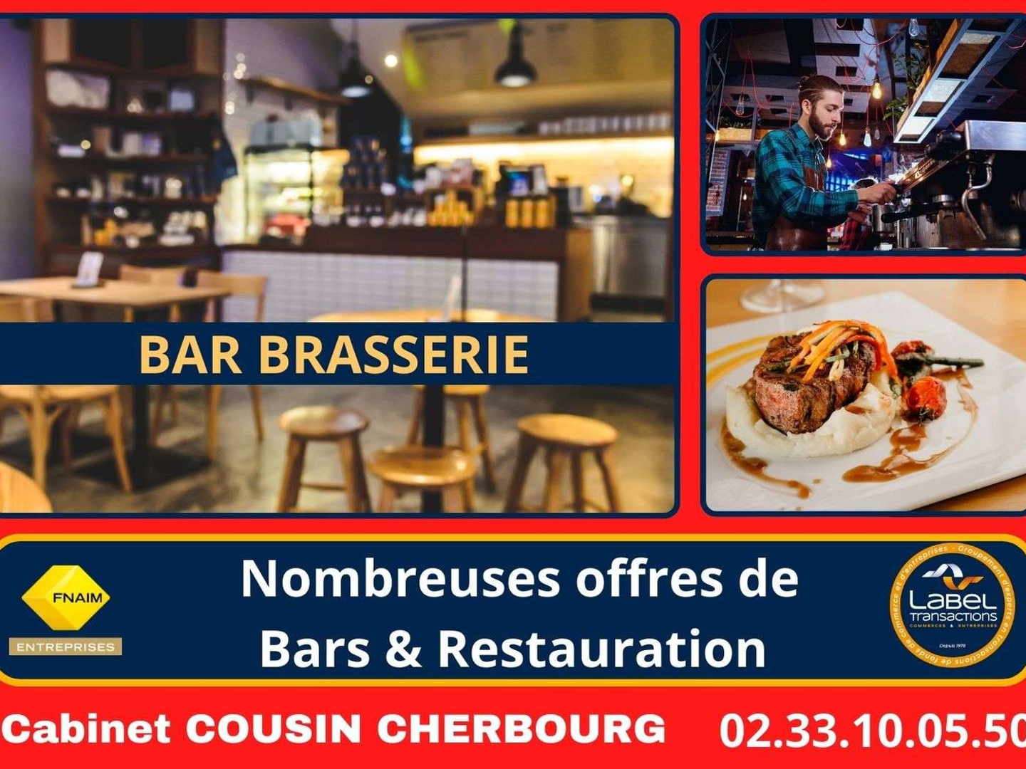 Vente bar brasserie restaurant à Valognes