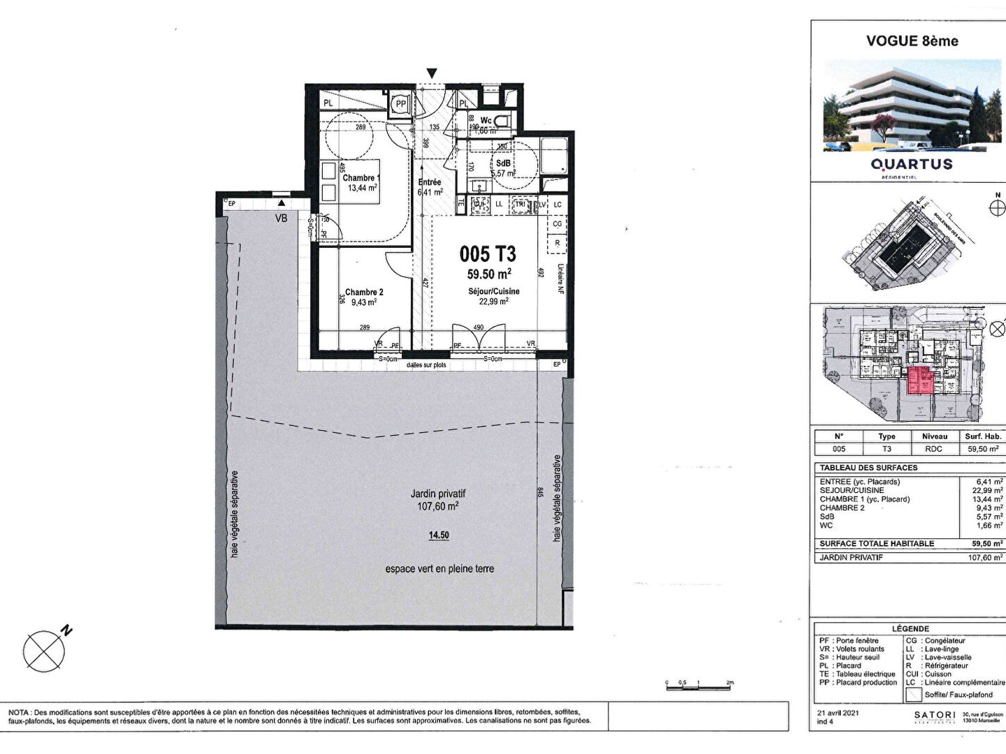 Appartement à vendre - 3 pièces - 60m2 - Marseille 8e (13008)