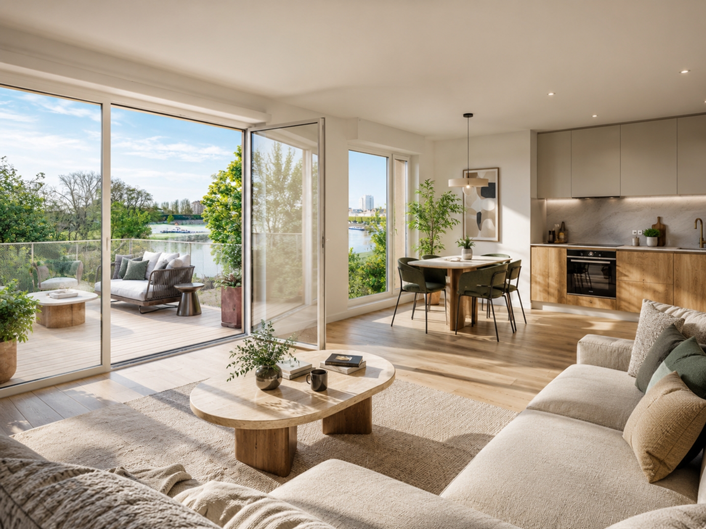 SUPERBE T3 TRAVERSANT AU COEUR DE L'ILE ST LAURENT - VUE DEGAGEE SUR LA SAONE