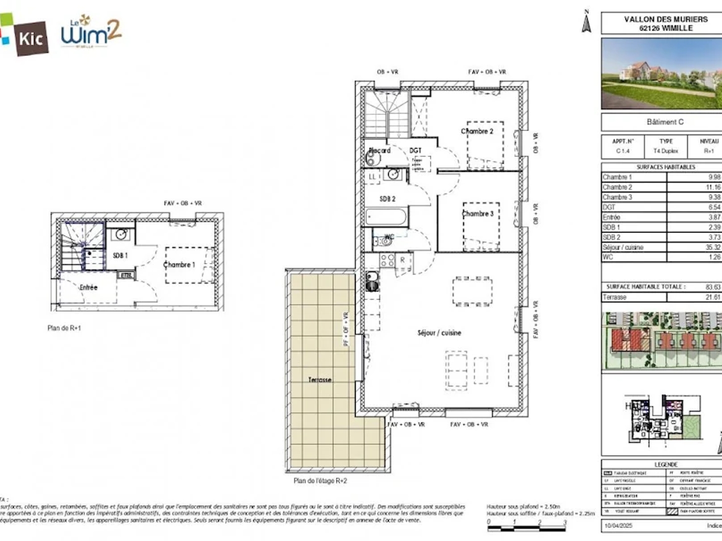 Appartement à vendre - 4 pièces - 84m2 - Wimille (62126)