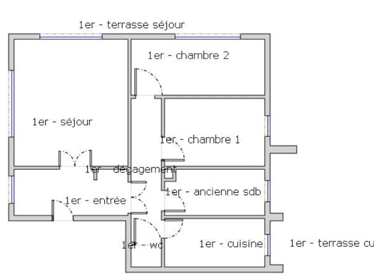 Bureaux 3 pièces 89 m²