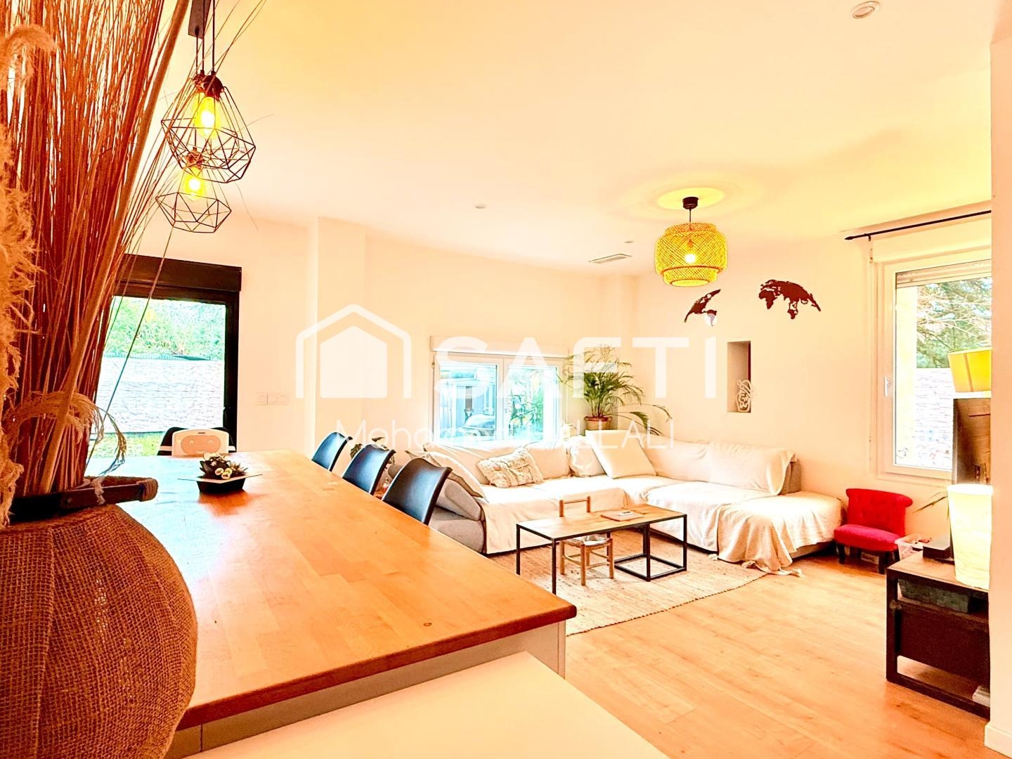 Maison plein pied, 4 chambres, jardin