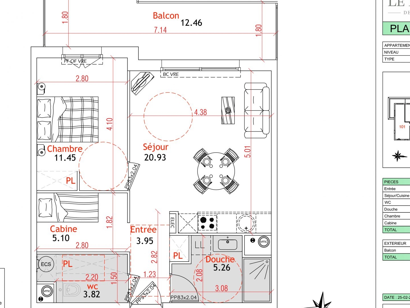 Appartement à vendre - 2 pièces - 51m2 - Cucq (62780)