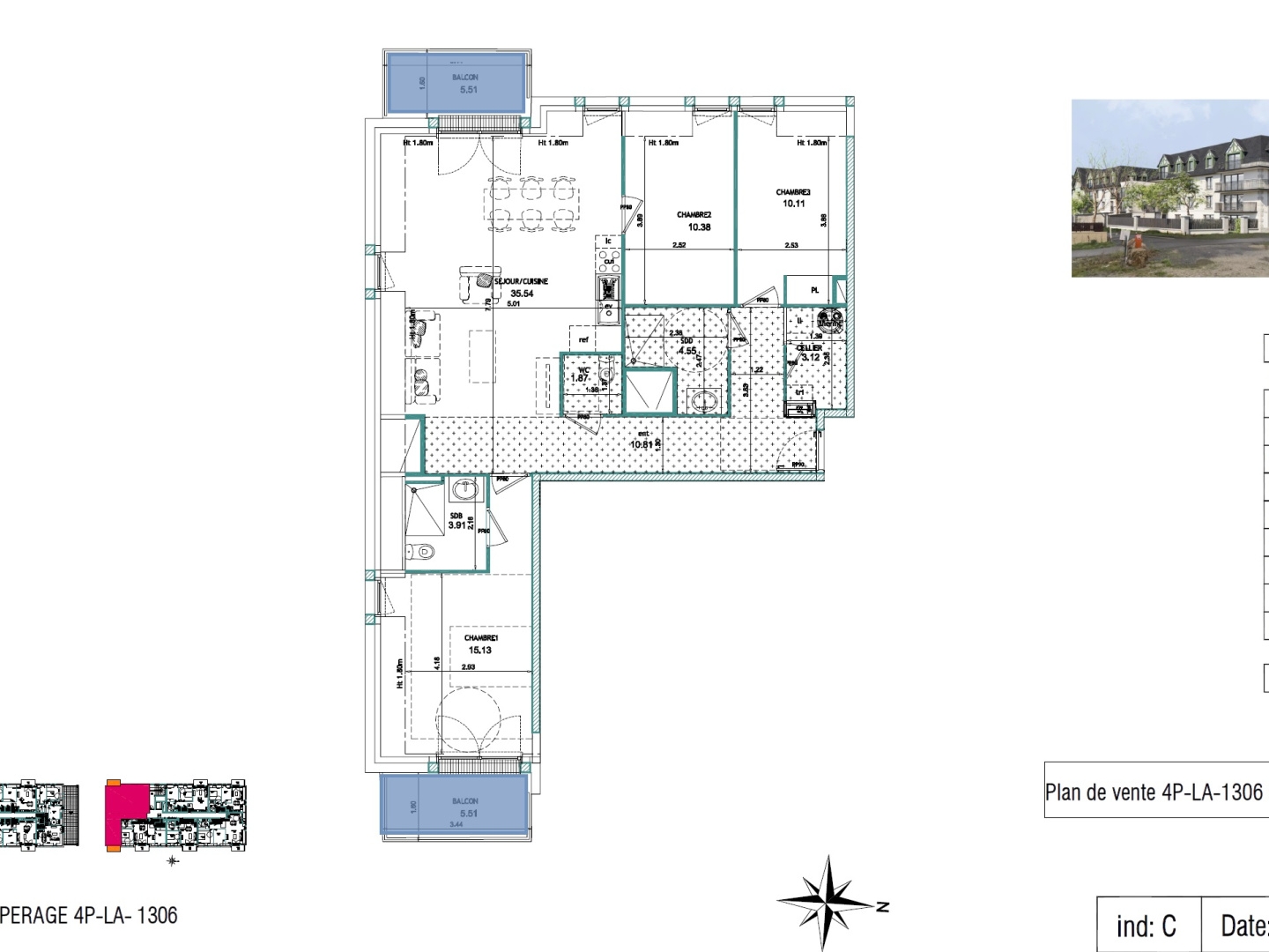 Appartement à vendre - 5 pièces - 95m2 - Benerville-Sur-Mer (14910)