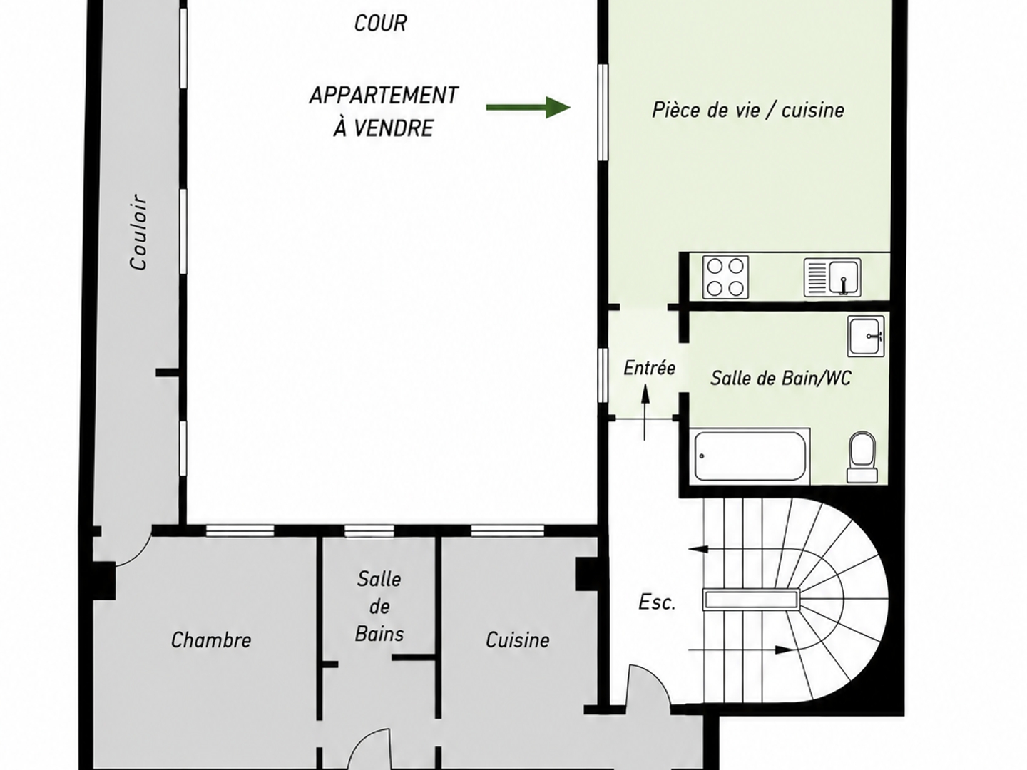 Appartement à vendre - 2 pièces - 31m2 - Paris 1e (75001)