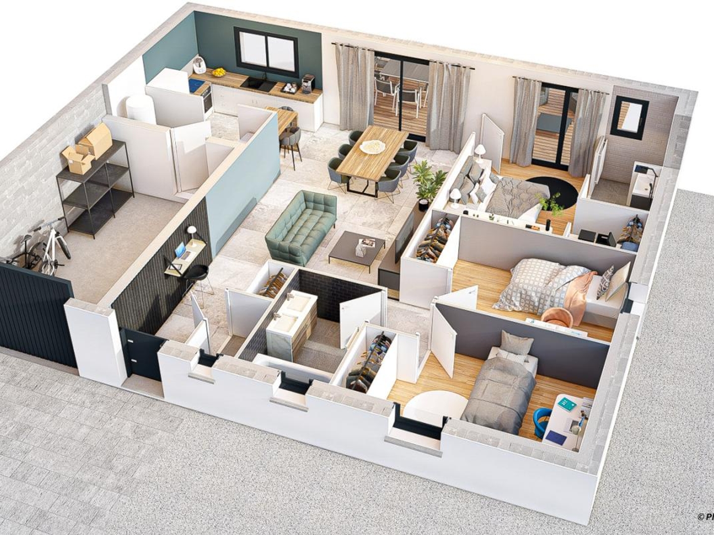 Terrain + maison 91 m²