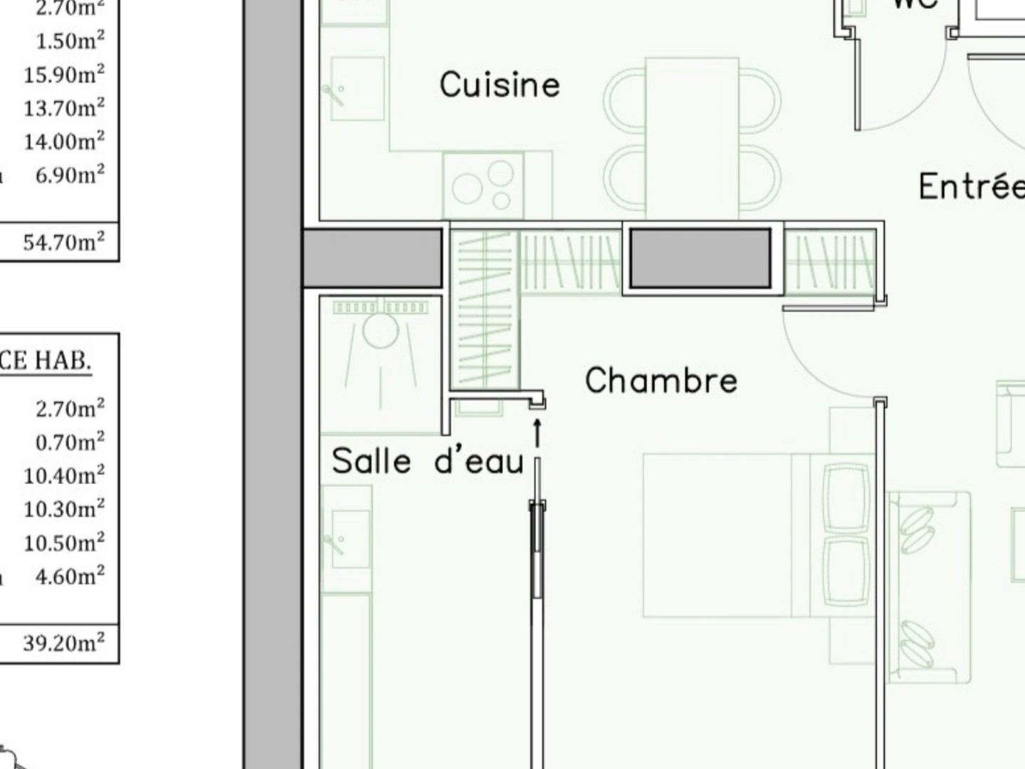 Appartement 2 pièces 39 m²